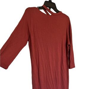 Orange Creek scoop‎ neck dress- orangey rust colored